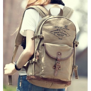 womens Canvas army knapsack