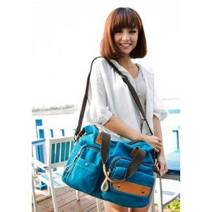 blue personalized canvas bag