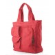 red canvas tote with zipper