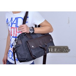 black Mens canvas messenger bags