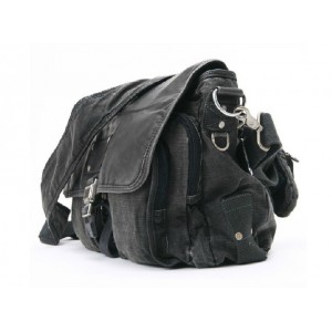 black mens canvas shoulder bag