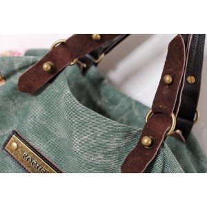 green shoulder book bag