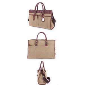 KHAKI Leather Messenger bags