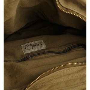 khaki Men's canvas satchel bag