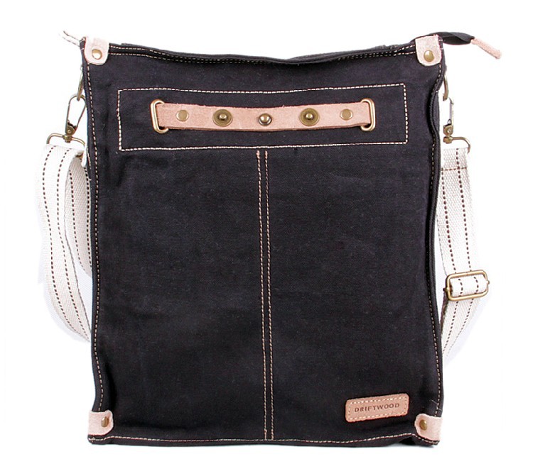 IPAD black canvas messenger bag, mens canvas satchel - YEPBAG