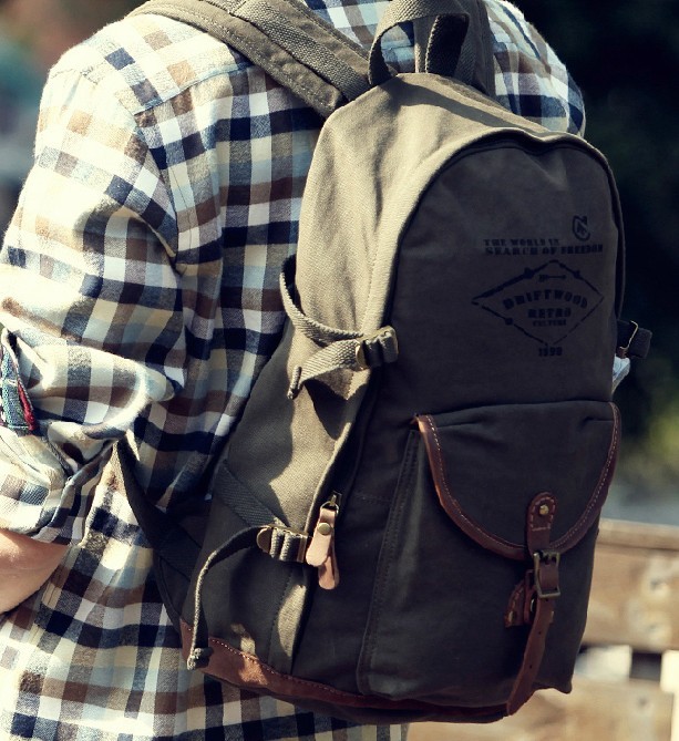 Canvas army knapsack, canvas backpack bags - YEPBAG