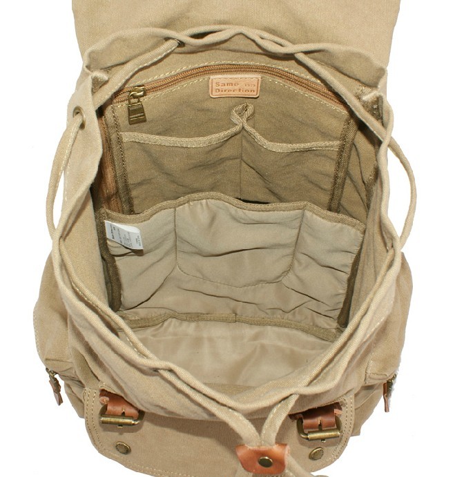 Canvas rucksack backpack, cotton canvas bag - YEPBAG
