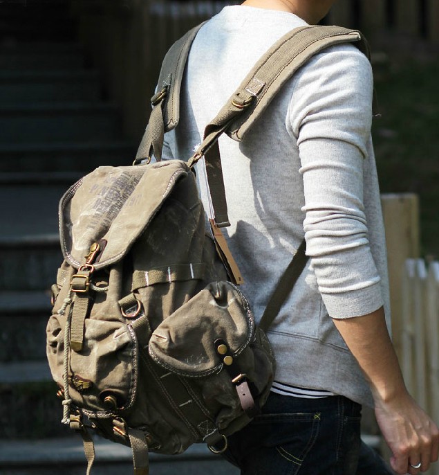 Canvas rucksacks for men, good backpack - YEPBAG