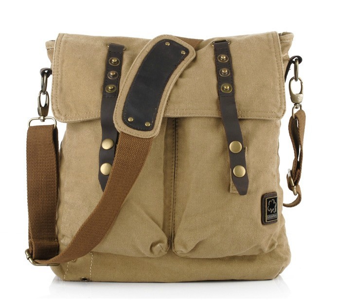 Men's canvas satchel bag, classic canvas messenger bag - YEPBAG